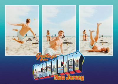 Ocean City, Nueva Jersey Estilo retro Postal
