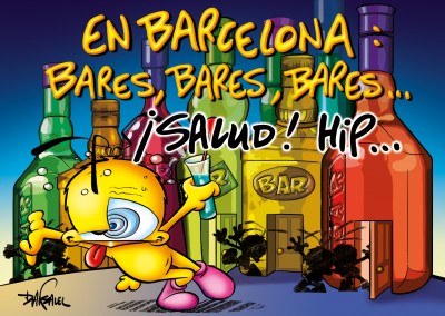 Le Piaf dibujos animados En Barcelona: bares, bares, bares