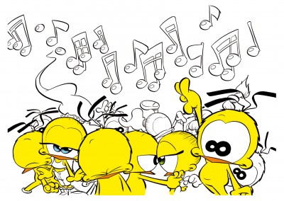 Le Piaf de dibujos animados de la música