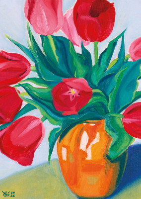 pintura Tatjana Buisson Tulipanes