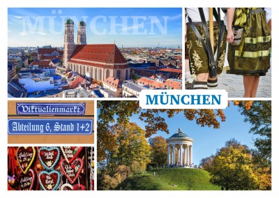 colagem de fotos de Munique locais de interesse