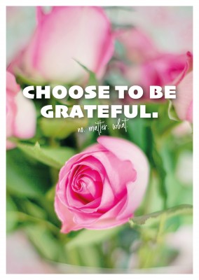 cartão-postal dizendo que não É a alegria que nos faz agradecidos, é a gratidão que nos faz alegre