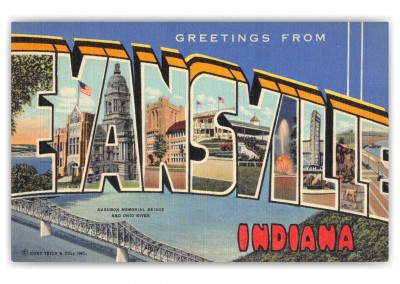 Evansville Indiana Large Letter Greetings