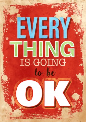 Vintage Spruch Postkarte: Everything is going to be ok