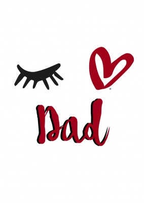 Eye-love dad schwarz, rot und weiß