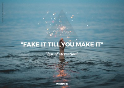 FAKE IT TILL you MAKE IT ansichtkaart quote