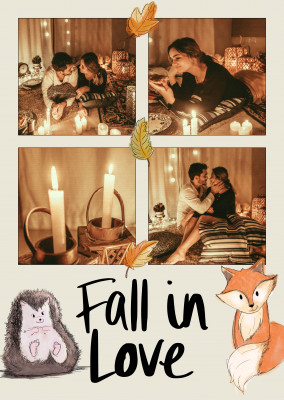 Postkarte Fall in love
