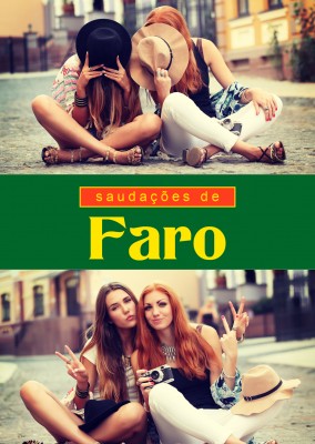 Faro salutations en langue portugaise vert, rouge et jaune