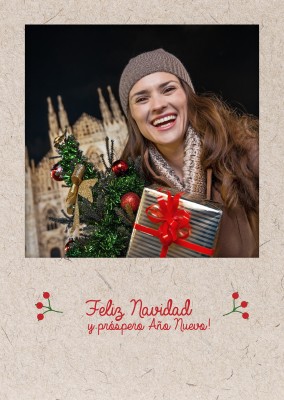 Feliz Navidad sobre un marco Polaroid
