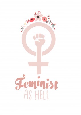 Feminismuskarte mit weiÃŸem Hintergrund