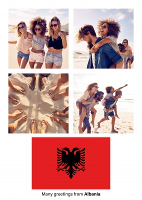 Cartão-postal com a bandeira da Albânia