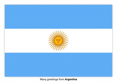 Cartão-postal com a bandeira da Argentina