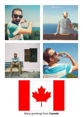 Cartão-postal com a bandeira do Canadá