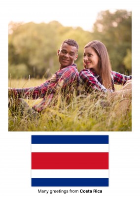 Cartão-postal com a bandeira da Costa Rica