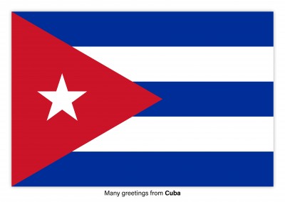 Cartão-postal com a bandeira de Cuba