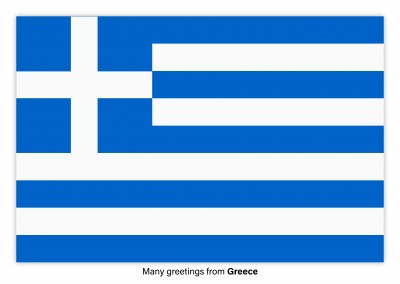 Cartão-postal com a bandeira da Grécia