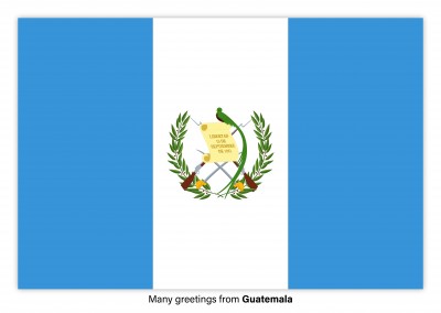 Cartão-postal com a bandeira da Guatemala