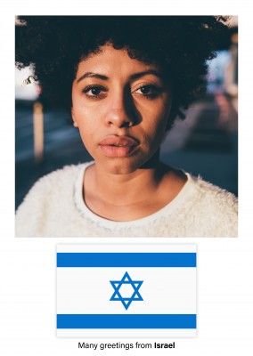 Cartão-postal com a bandeira de Israel