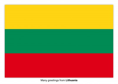 Cartão-postal com a bandeira da Lituânia