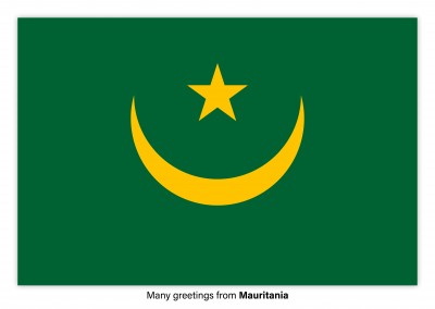 Cartão-postal com a bandeira da Mauritânia