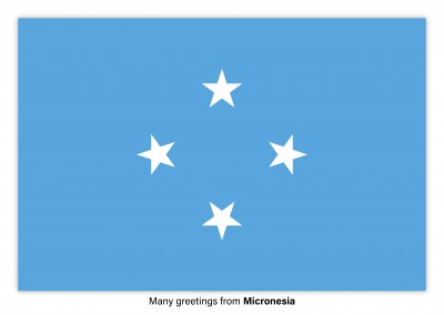 Cartão-postal com a bandeira da Micronésia 