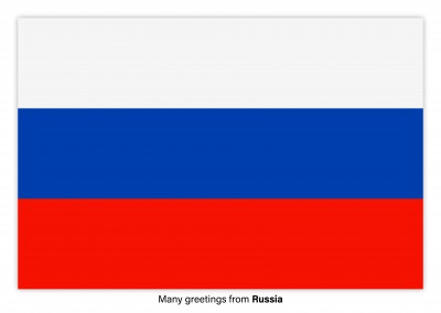 Cartão-postal com a bandeira da Rússia