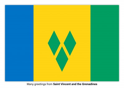 Cartão-postal com a bandeira de são Vicente e Granadinas