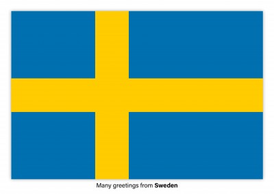 Cartão-postal com a bandeira da Suécia
