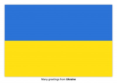 Cartão-postal com a bandeira da Ucrânia