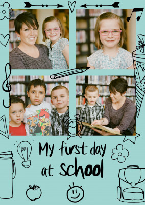 Postkarte Spruch My first day at school