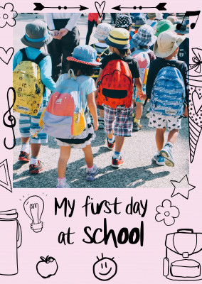 Postkarte Spruch My first day at school