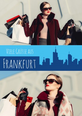 Meridian Design Postkarte Viele Grüsse aus Frankfurt