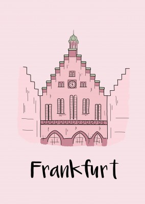 frankfurt römer rathaus postkarte