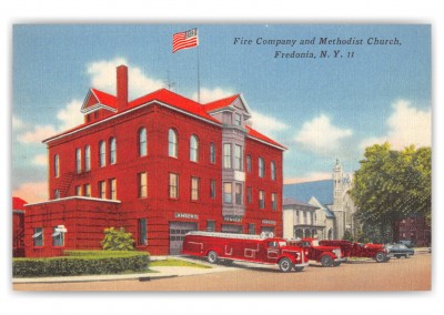 Fredonia, New York, Fire Company and Methodist Church