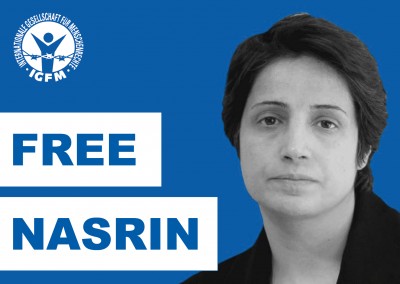 IGFM Postkarte Free Nasrin