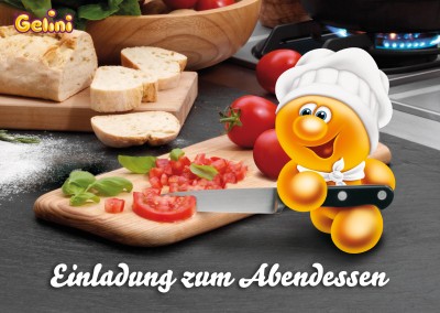 Einladung Zum Abendessem Comic Cartoons Echte Postkarten Online Versenden