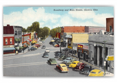 Geneva, Ohio, Broadway and Main Streets