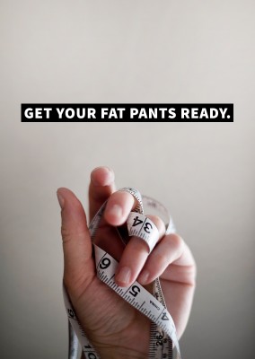 Obter a sua gordura calças pronto