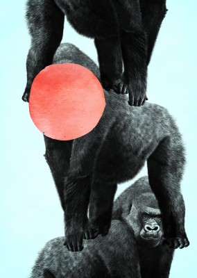 Kubistika drei Gorillas
