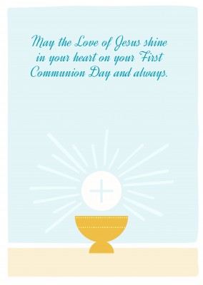 MÃ¶ge Gottes Liebe in deinem Herzen leuchten. An dem Tag deiner Erstkommunion und fÃ¼r immer.