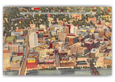 Grand Rapids Michigan Downtown Air View