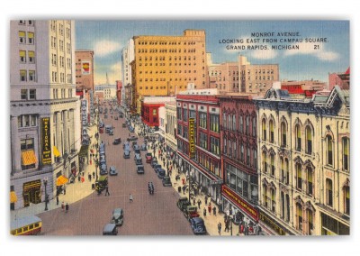 Grand Rapids, Michigan, Monroe Avenue looking east from Campau Square