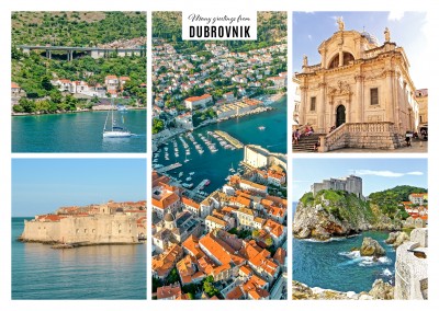 three different views from above on Dubrovnik