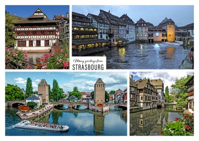Quarter of Strasbourg La Petite France in four photos