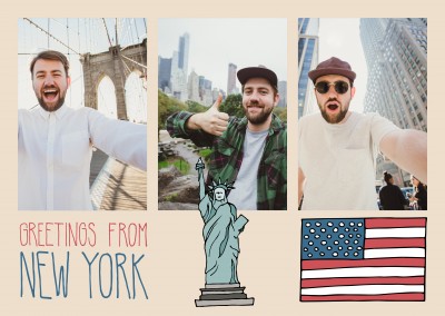 template with illustrations from New York