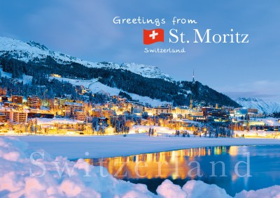 St. Moritz postcard winter night