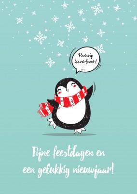 illustratie beetje kerst-penguin
