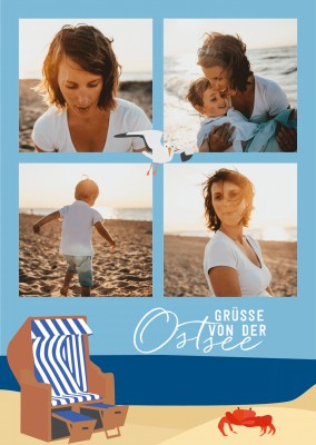 Postkarte Grüße von der Ostsee