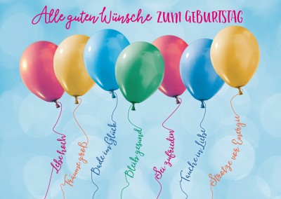 foto von luftballons mit bunter handschrift