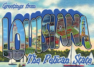  Vintage Grußkarte Louisiana
